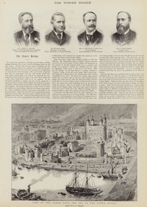 La costruzione del Tower Bridge, Londra da Henry William Brewer